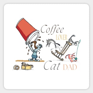 Coffee Lover Cat Dad Magnet